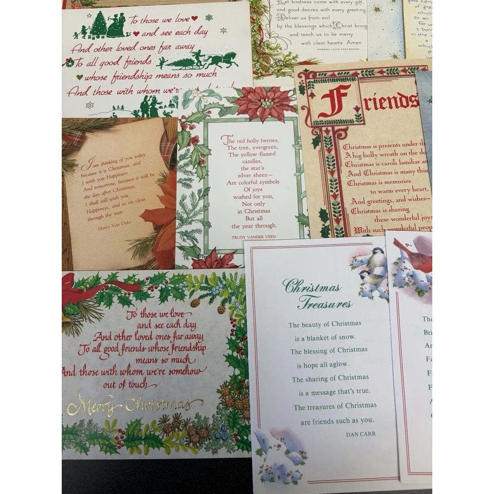 Vintage Christmas Cards Fronts ONLY Bible  Verses More Scrapbooking Crafts 50+